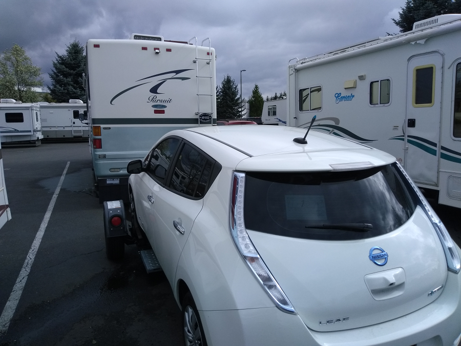 Towing our Nissan Leaf behind our RV